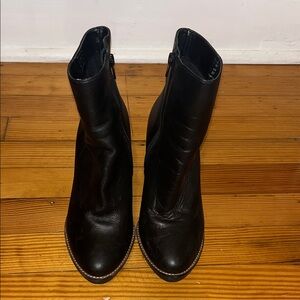 Black Leather Ankle Boots